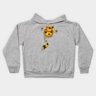 Flying Fat Cat | Brown Kids Hoodie